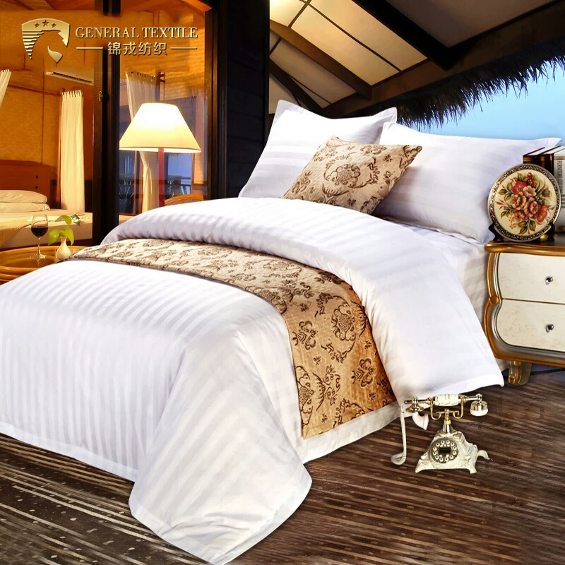 Luxury 100% Cotton Plain White Hotel Bedding Set Cotton Bed Set