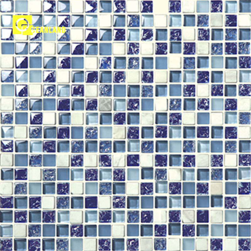 Green Blue Random Crystal Mosaic Tile for Swimming Pool