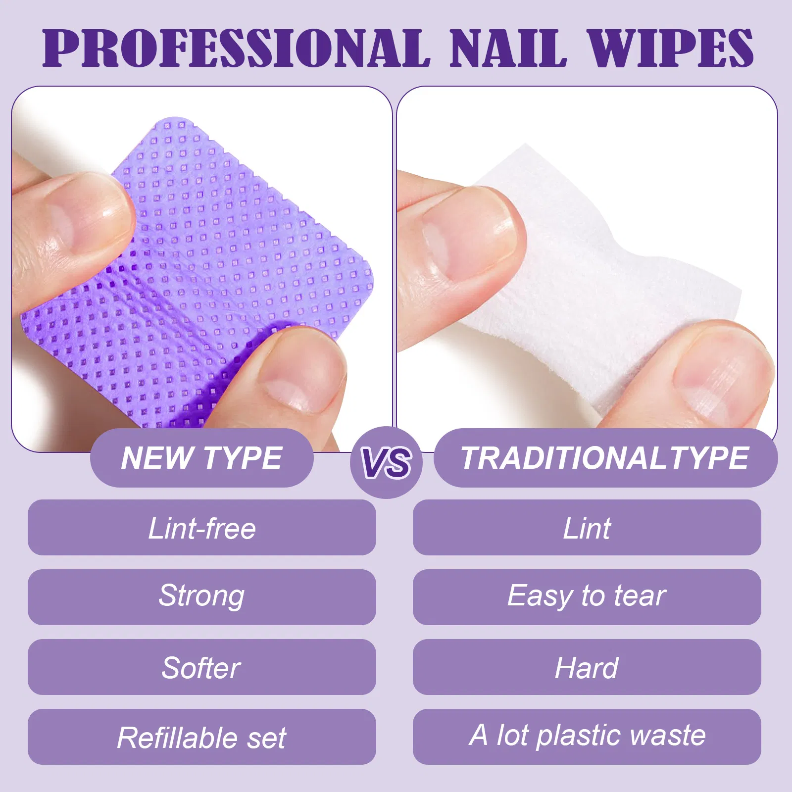 Hot Selling 1200PCS/Bag Nail Polish Removal Towel Cleaning Cotton Sheet Nail Wipe