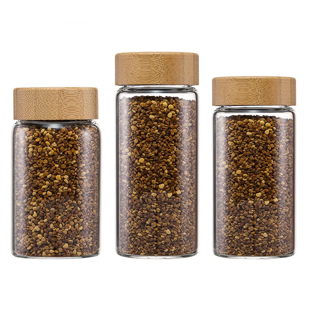 Стеклянная банка для специй 150мл с бамбуковой крышкой