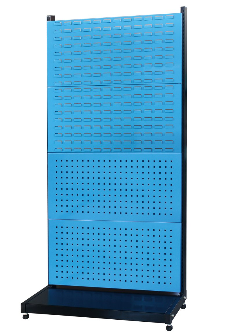 Medium Duty Garage Single Side Shelf with 4 Panels in Blue Color