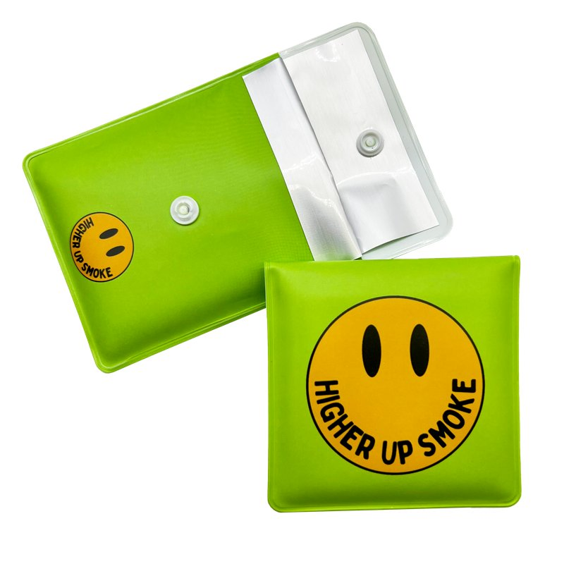 Custom Advertising Logo Ash Tray Bag Portable Recyclable Travel Carry Aluminium Foil EVA Kraft Paper Pocket Ashtray Pouch