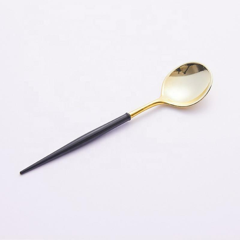 Wholesale Unique Gift Items Cheap Plastic Electroplated Disposable Cutlery Set with Gold/Silver/Black Handle & Gold Utensils for Sale