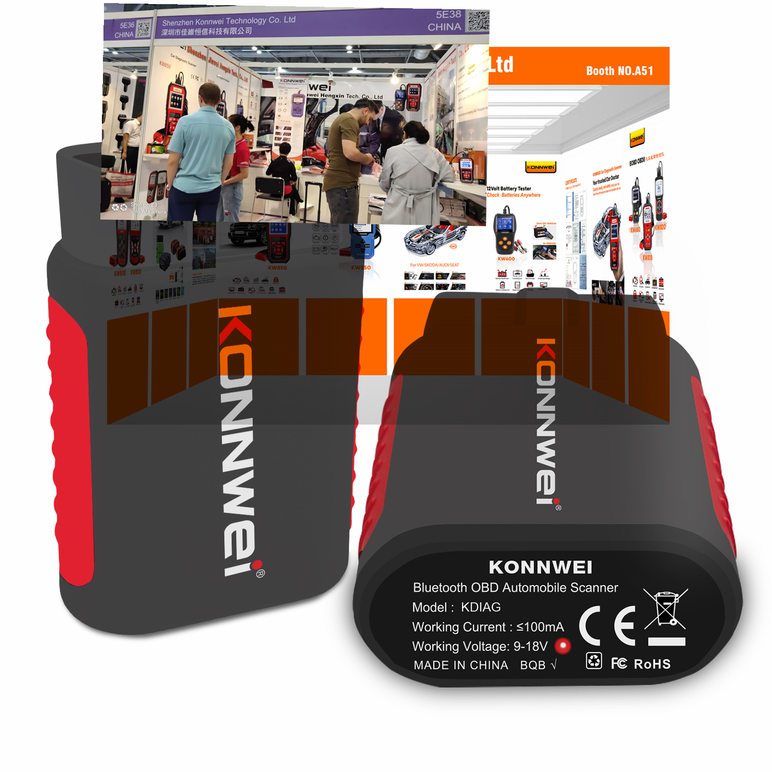 Автосканер OBD2 Bluetooth Konnwei KDiag EasyDiag универсальный