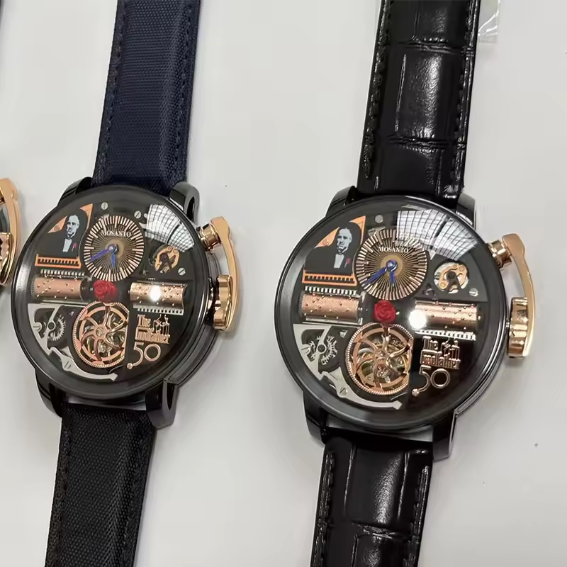 Jacobao Godfather Style Men Luxury Skeleton Watch Tourbillon Clone Watch