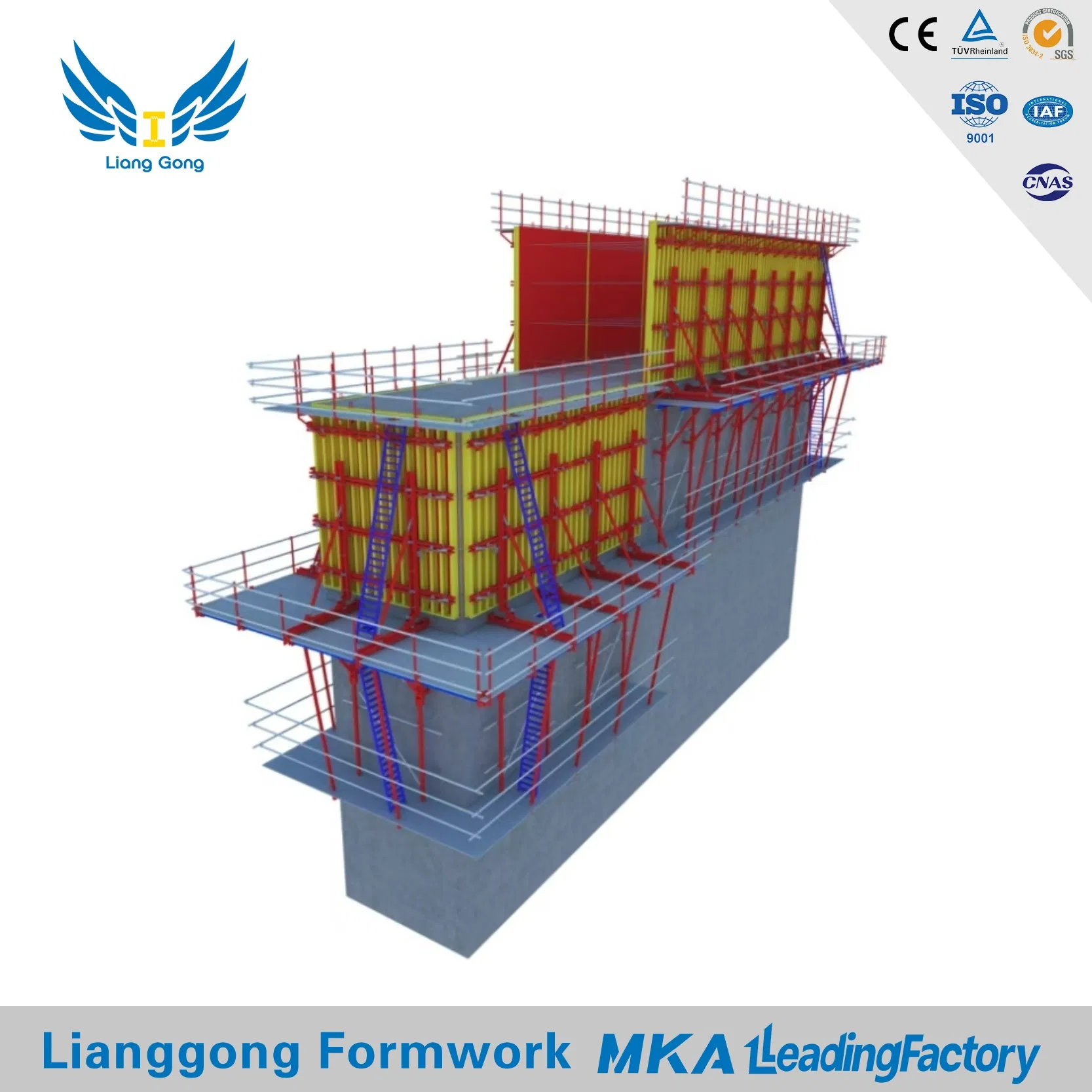 Lianggong Adjustable High Quality Cantilever Climbing Formwork for Dams and Piers Construction