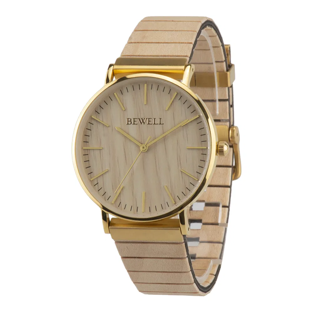 OEM Customized Logo Men Natural Wooden Wrist Watch