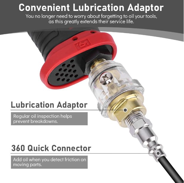 Raytal 1/2 in. 1750 N. M, Strong Torque, Full of Power, Air Impact Wrench, with Soft Grip