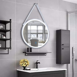 Round Vanity Mirror Anti-Fog Circle Wall Mounted Bathroomled Mirror Make up