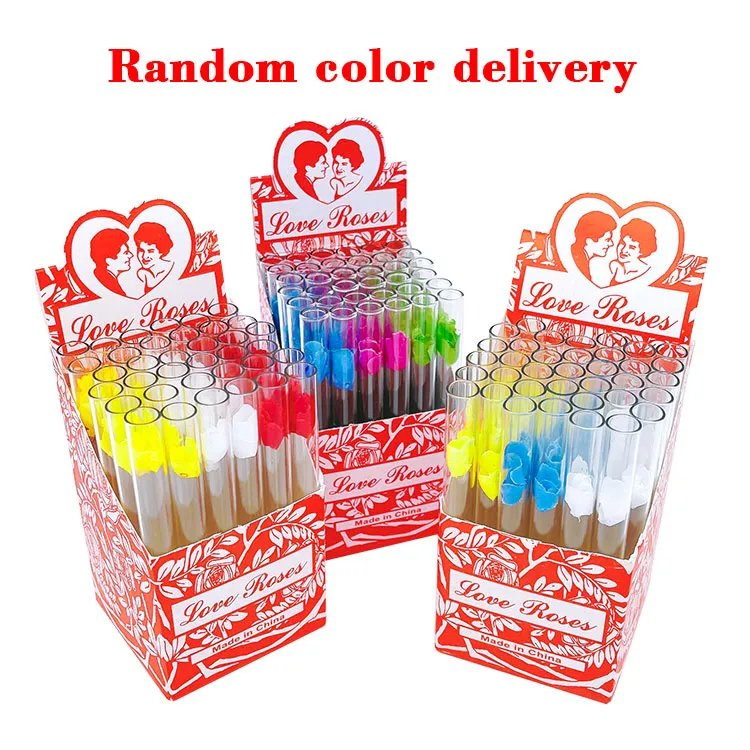 Love Roses Glass Tube with Flowers Inside Smoking Pipes 36PCS in One Box Love Rose Glass Pipe Oil Burner