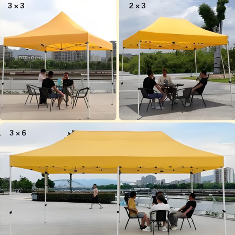 Oxford Fabric Canopy Tent Waterproof UV-Resistant Yellow Folding Outdoor Shelter for Market Trade Shows Events