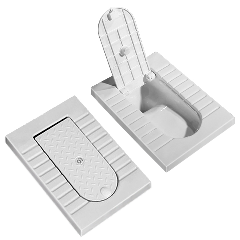 High Quality White Color Ceramic Floor Mounted Toilet Wc Pan with Cover Save Space Squatting Pan