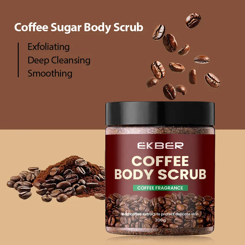 Customize Logo Coffee Body Scrub Salt Deep Cleaning and Moisturize Skin Exfoliator