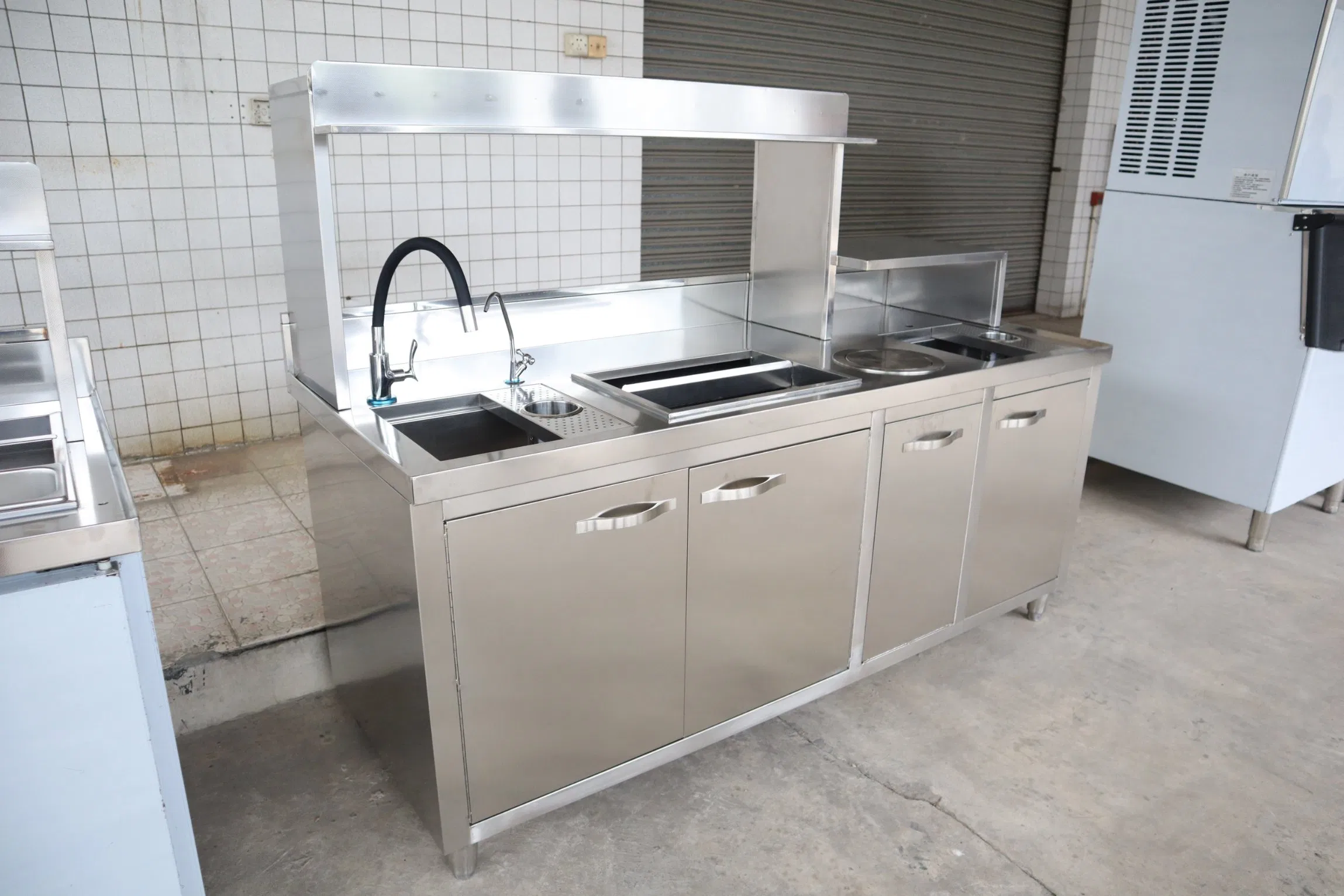 Commercial Stainless Steel Milk Tea Console Table