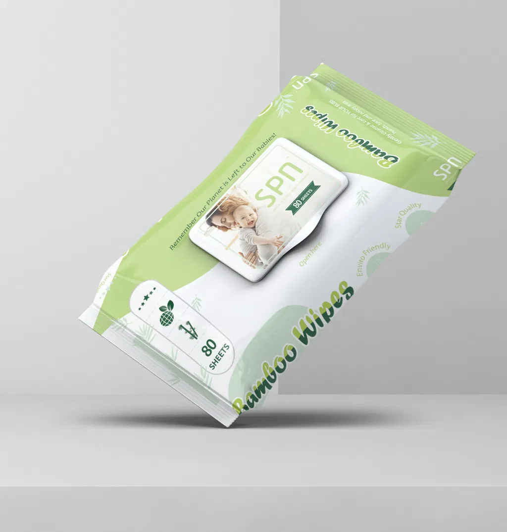 Flushable Baby Wipe Cleaning Cloth Antibacterial Disinfecting Wipe Bamboo Biodegradable Wet Tissue Cotton Wet Towel OEM Baby Wet Wipe