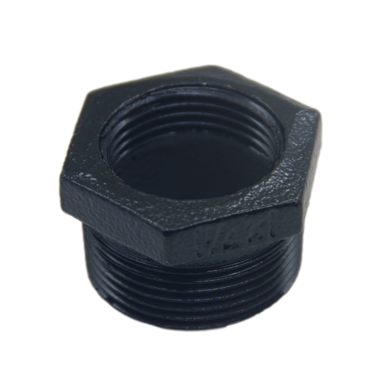 China Sale NPT Thread Malleable Iron Pipe Fitting Reducing Bushing 3/4*1/2 Inch Male and Female Bushing