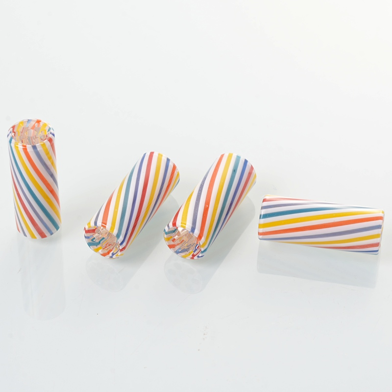 Customizable Rainbow Glass Smoking Filter Tips - MOQ 100PCS Free Design Service