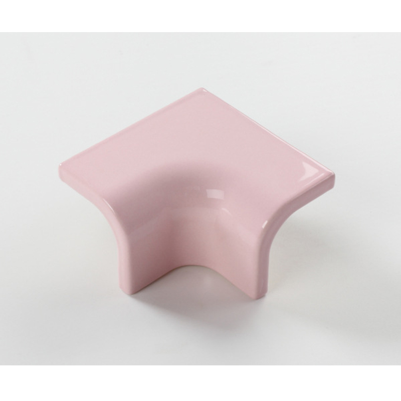 Kitchen Pink Color Decorative Ceramic Accent Tile Trims in 80X100mm / 80X80mm Size