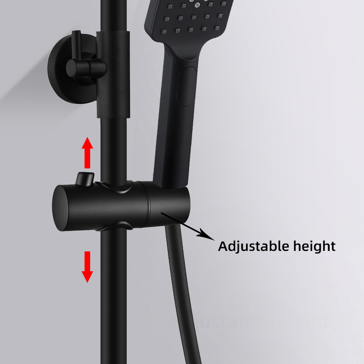 Super September Bathroom Shower Faucet Black Wall Mounted Shower Set Cold and Hot Water Mixer Tap Shower Faucet Set