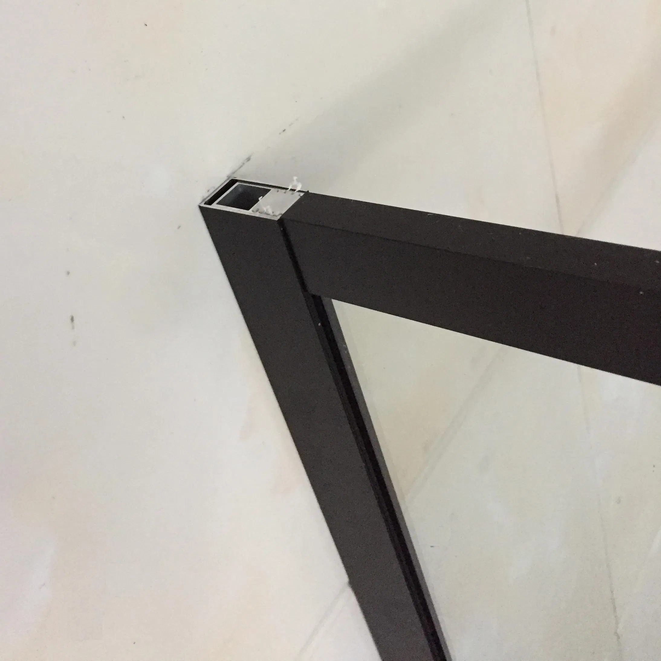 Black Shower Screen Walk in Shower Cabin Tempered Glass Panel Adjustable Stainless Steel Top Support Bar for Wholesale Made in China