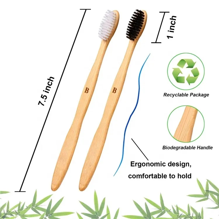 Customized Logo CE Certificate Soft Wool Reusable Biodegradable Hotel Bamboo Toothbrush