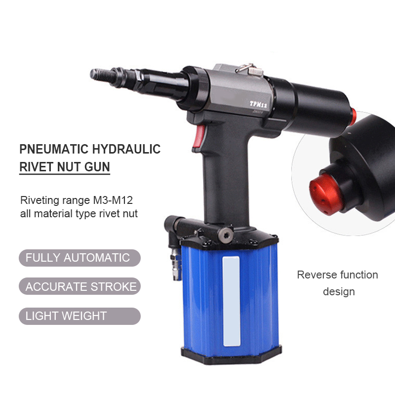 Tpm12 Durable Stroke Adjustable Blind Riveting Nut Gun Convenient Efficient Pneumatic Hydraulic Riveter M3-M12