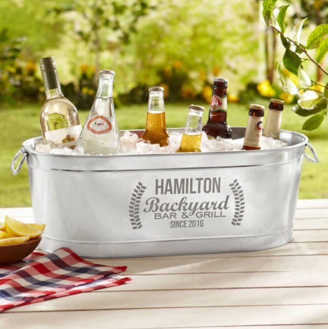 Large Size Oval Shape Metal Tub Beverage Cooler Beer Bucket