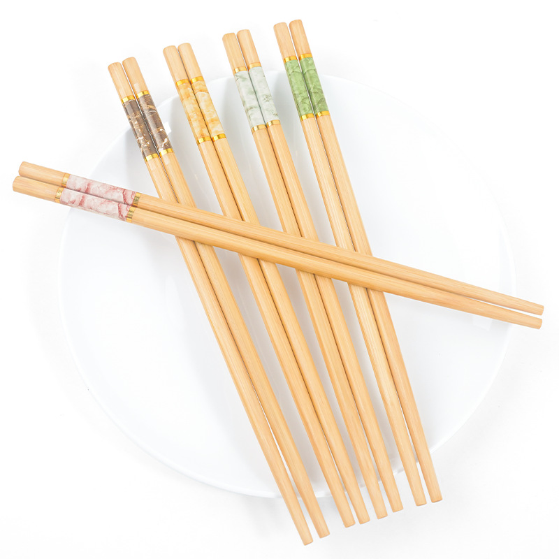 Eco-Friendly Carbonized Chopsticks Set - Five Vibrant Colors