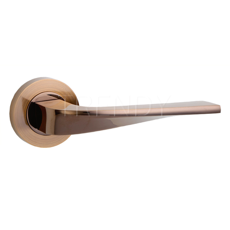 Zinc Alloy Exterior Door Hardware Front Wooden Door Lock Pull Handle on Square Rose (Z6180-ZR09)