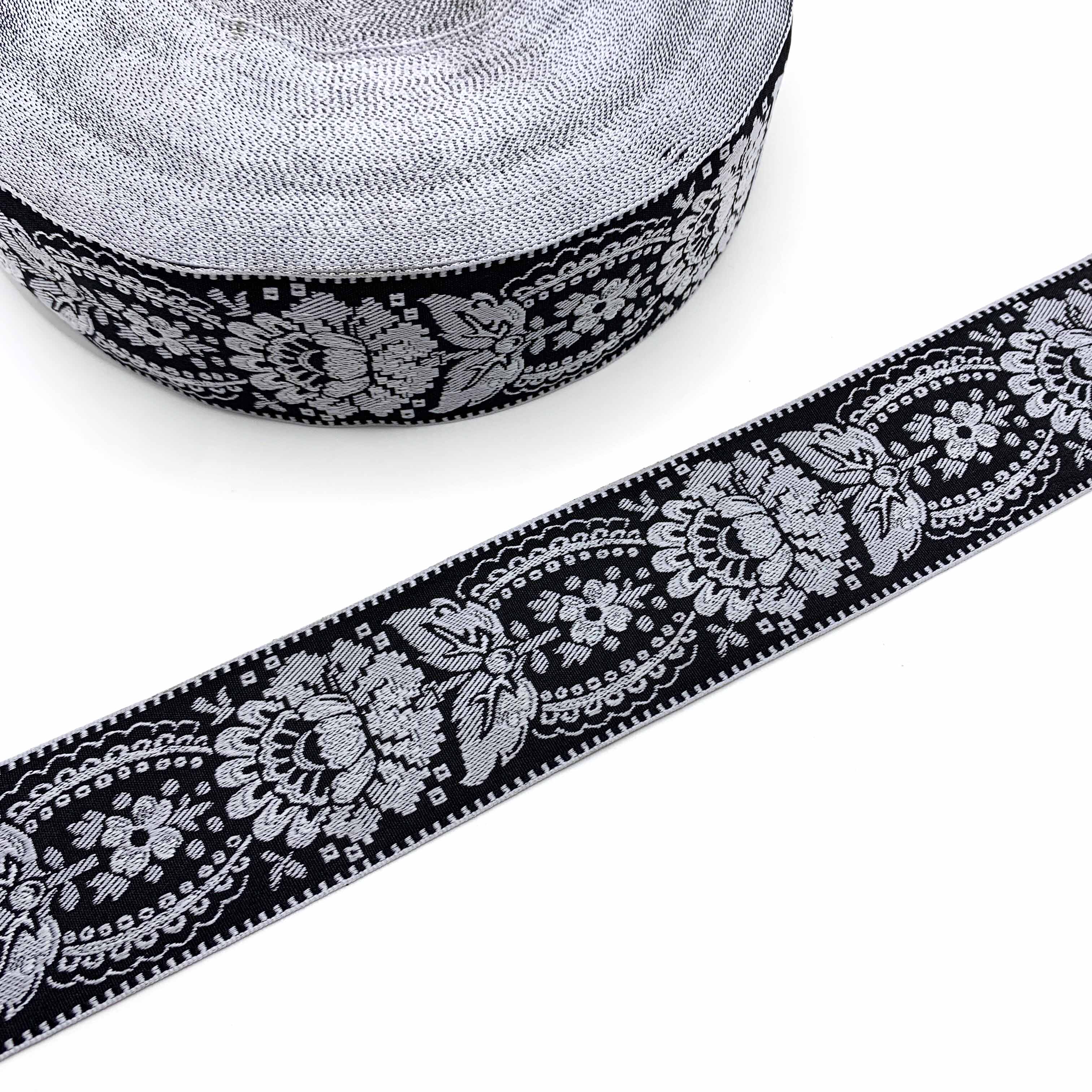 Лента жаккардовая полиэстер 5 см этнический узор для одежды