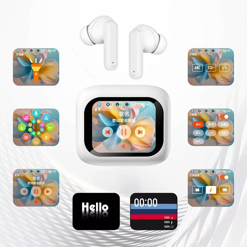 Smart LED Touch Screen Bluetooth Earbuds A9PRO Wireless Tws Bluetooth 5.4 Anc+Enc Noise Cancelling in-Earin-Ear Headset with HiFi Sound