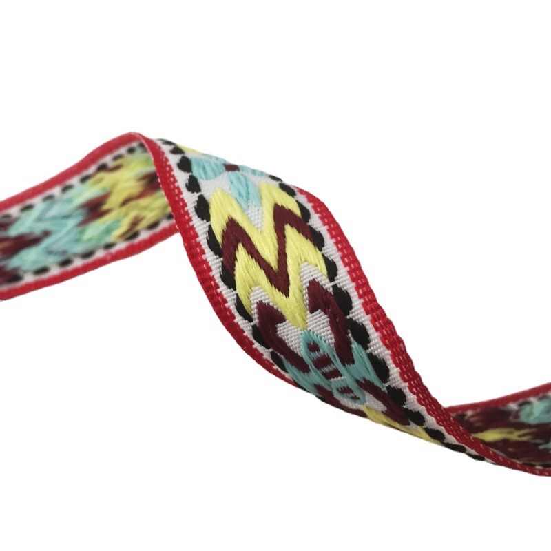 Застежка-липучка нейлоновая многоцветная с тесьмой