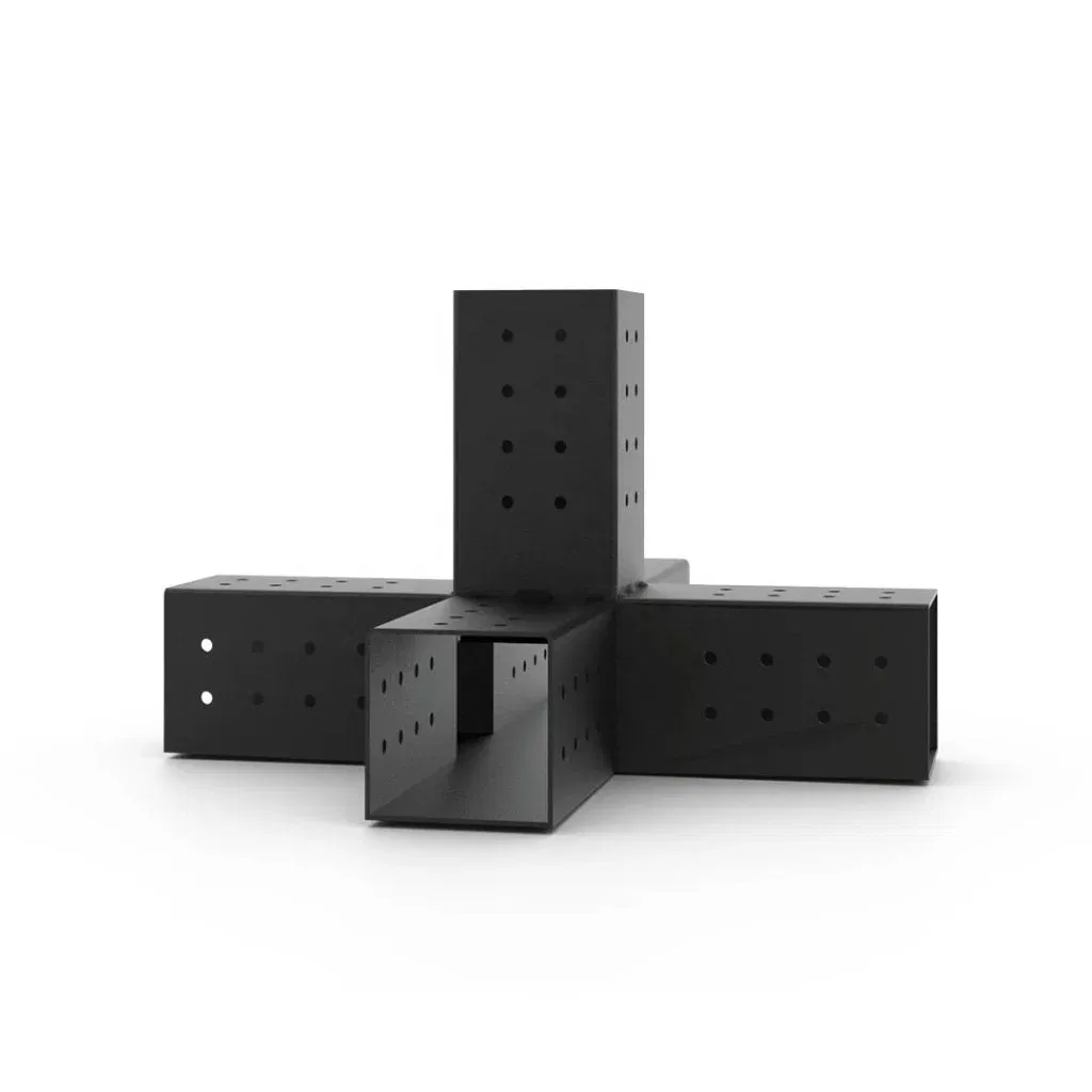 Metal Steel 3-Way Corner Brackets Extension Modular Sizing Pergola Bracket for 4X4 or 6X6 Square Post