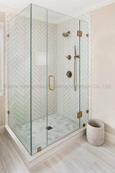 China Factory Price 10mm Clear Tempered Glass Shower Door with American Standard Certificate