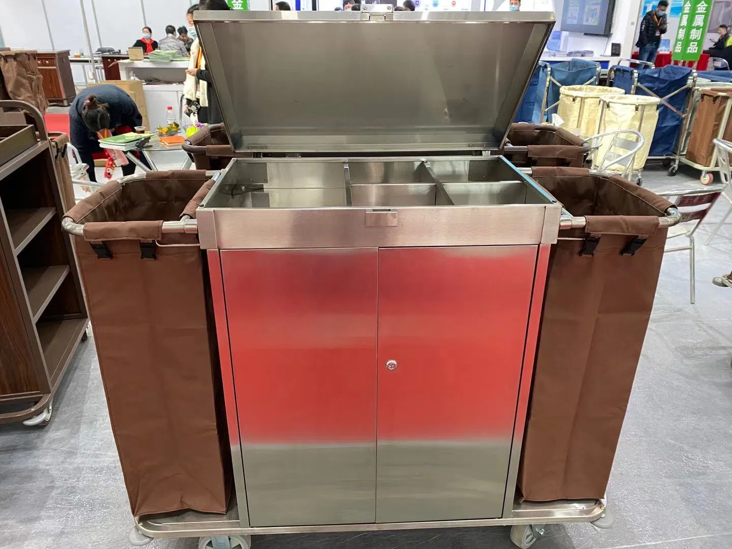 Stainless Steel Service Trolley for Hotel with Wheels