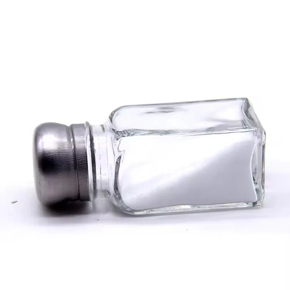 Square Glass Jar Set Aluminum Lid for Kitchen Spice Storage 120ml Capacity