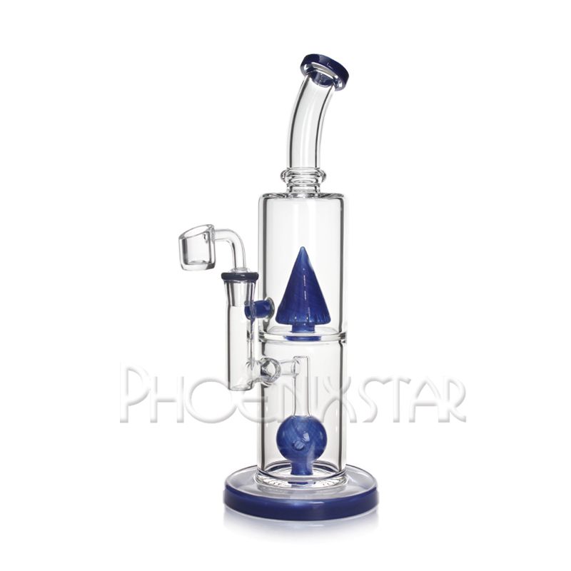 Phoenixstar High Quality 11.5 Inches Borosilicate Glass Hookah Bubbler American Color Glass Smoking Water Pipe with 14mm Quartz Banger