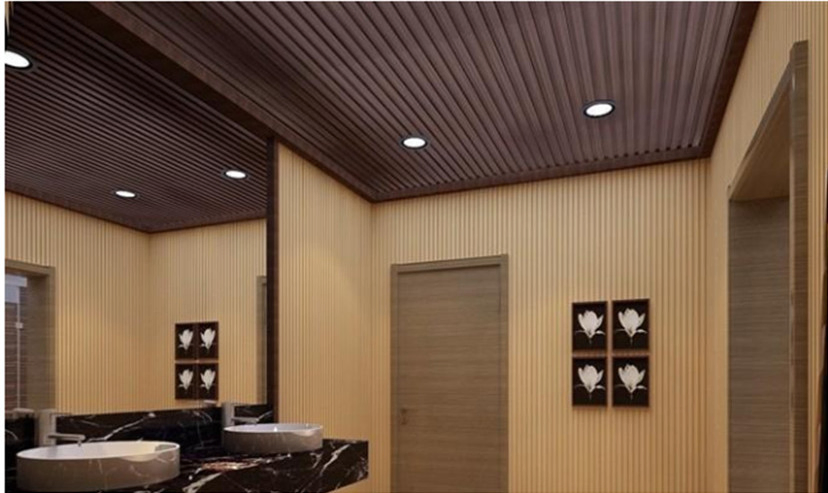 3D Texture WPC Wall Board Fireproof Eco-Friendly Hotel Project Panel