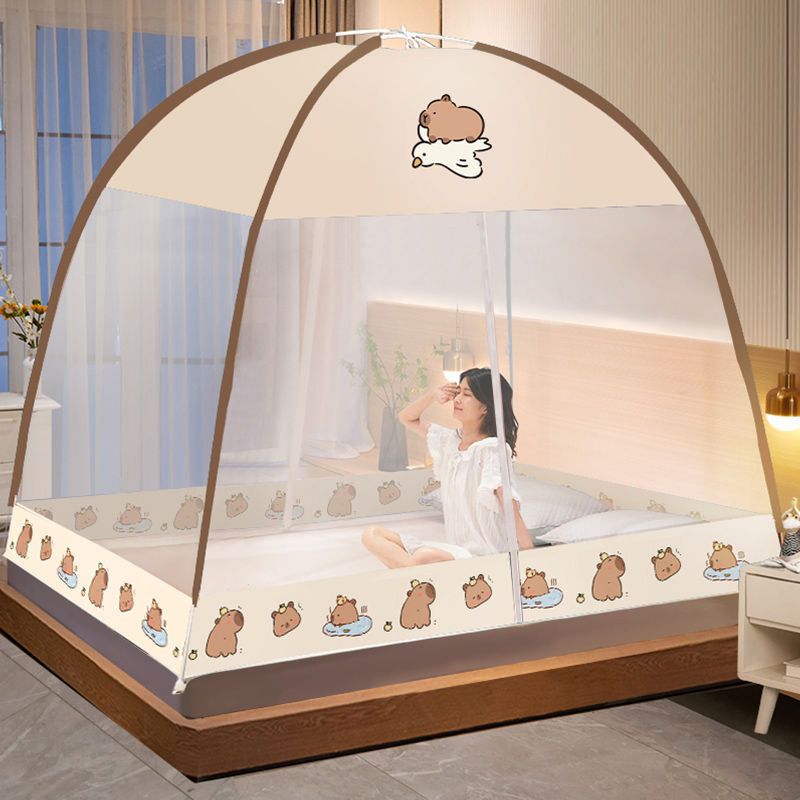 Folding Fiberglass Mosquito Net Bed Canopy Free-Installation Travel Pop up Tent