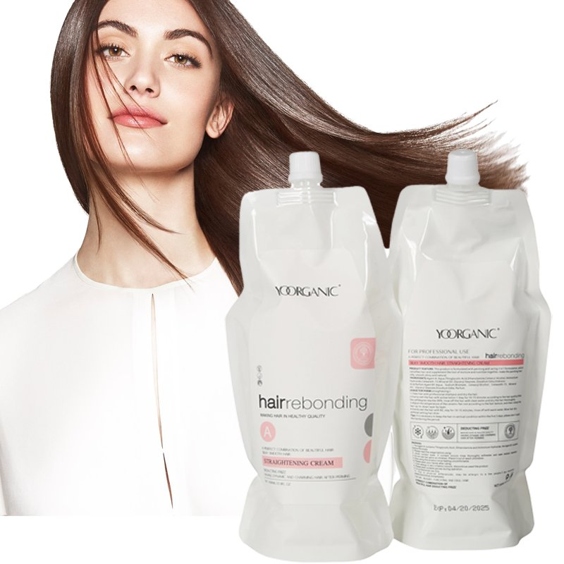 Moisturizing Hair Rebonding Straightening Cream Smooth Professional Braizail Italy Salon Use Permanent Hair Perm Cream 1000ml*2