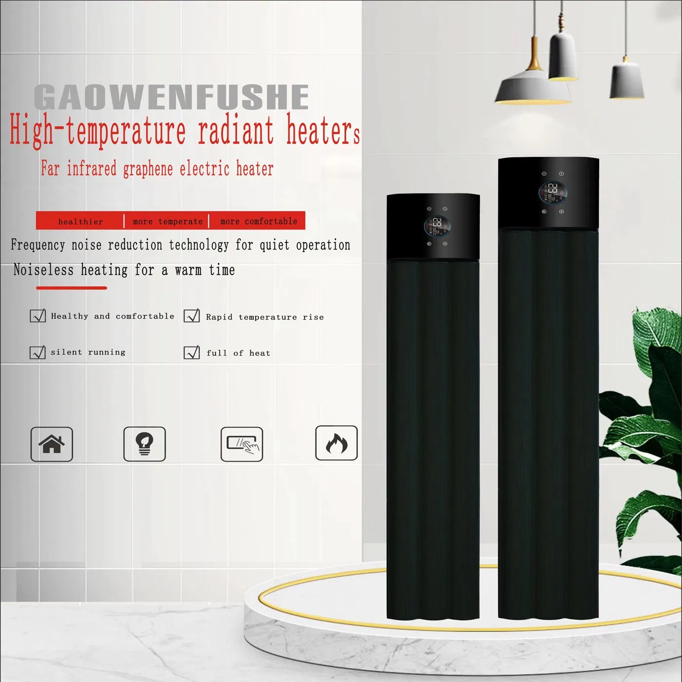 1688 Wholesale High-Efficiency 4000W Smart Infrared Heating Panel Electric Radiant Heater for Cozy Home