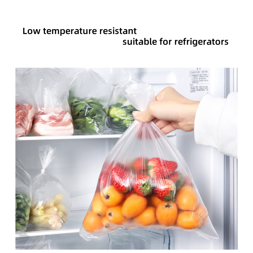 Thick Freezer-Safe Shopping Plastic Food Bags on Rolls with Strong Bottom Seal