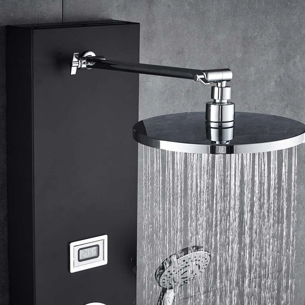Factory Direct Price Best Modern Fujian Black Stainless Steel Wall Mounted Shower Faucet Panel for Shower