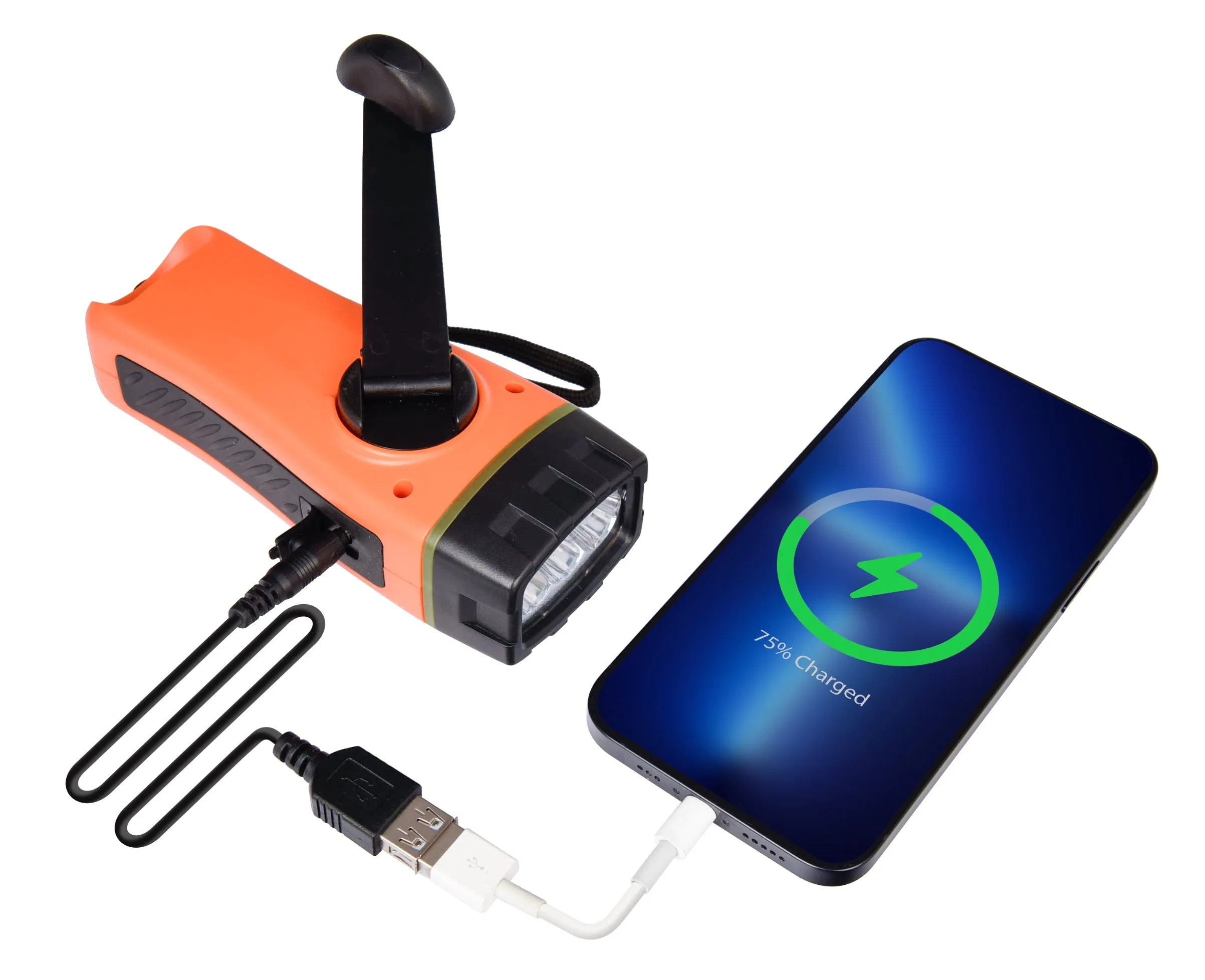 Ручное радио-динамо с фонариком и зарядкой