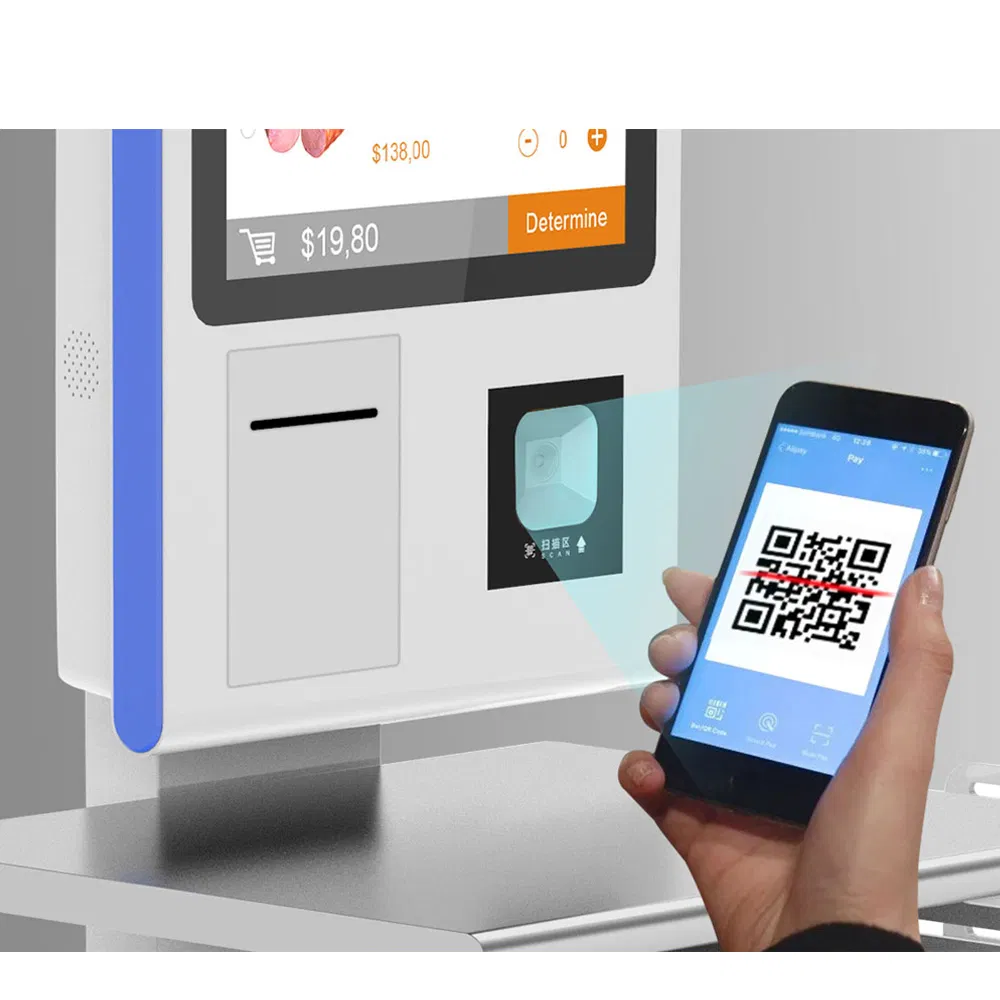 23.8inch Touch Terminal Fastfood Kiosks Self-Service Android Order Credit Card Payment Self-Service Kiosk System