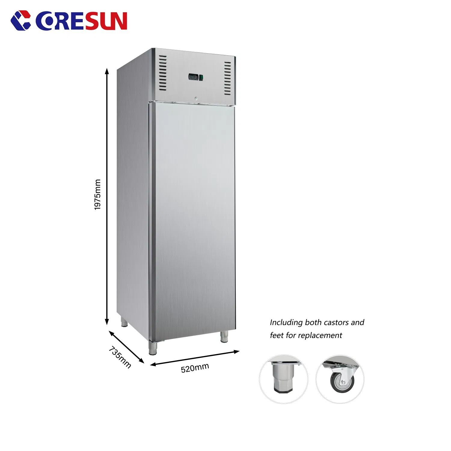 Premium 1 Section Solid Stainless Steel Commercial Freezer
