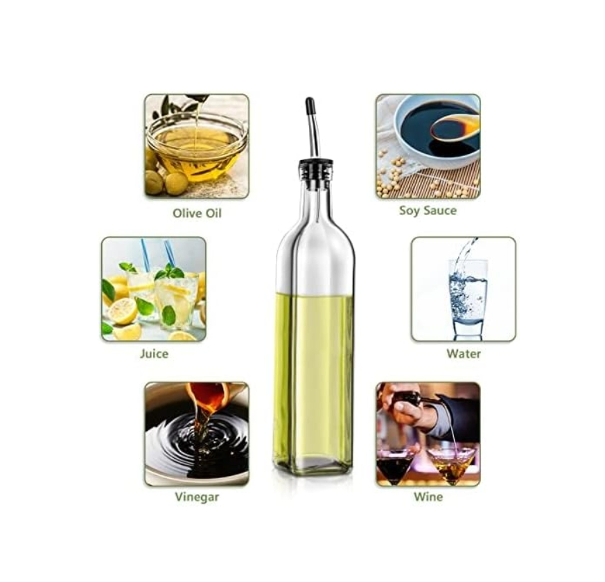 2 PCS Glass Olive Oil and Vinegar Dispenser Set Olive Oil Dispenser Bottle