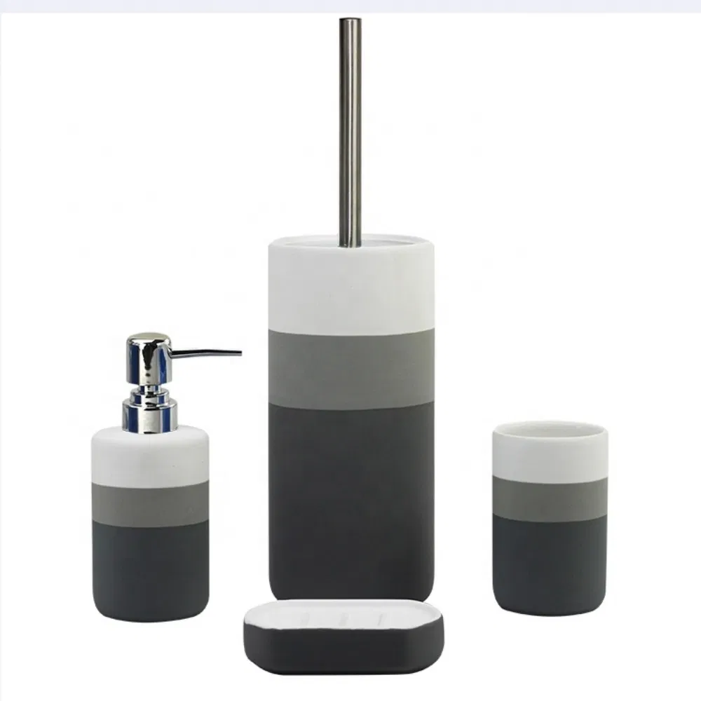 Custom Logo Modern Five-Piece Ceramic Bathroom Accessory Set