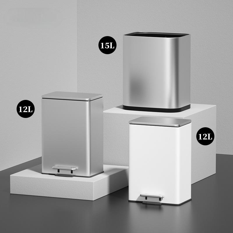 Pedal Soft Close Slim Trash Can with Anti - Bag Slip Liner