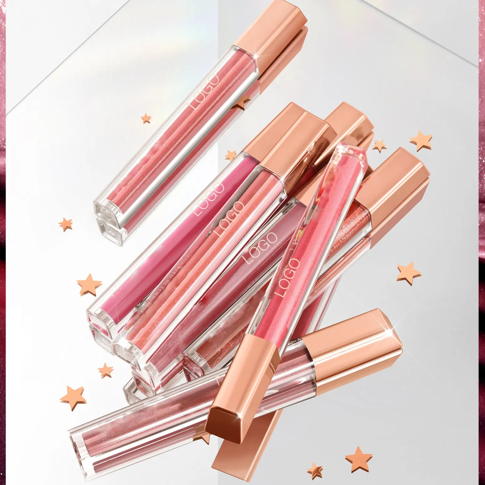 Wholesale Customization Starlight Diamond Professional Shine Metallic Glitter Comfortable Non Sticky Lip Gloss